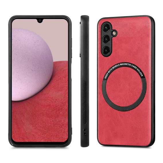 Etui do Samsung Galaxy A14 5G, Leather Hybrid MagSafe, czerwone