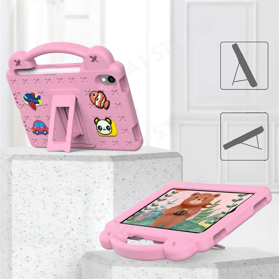 Etui do iPad mini 8.3" 2021 (6 gen.) / iPad mini 8.3" 2024 (7 gen.), Cute Patterns, z podstawką, różowe