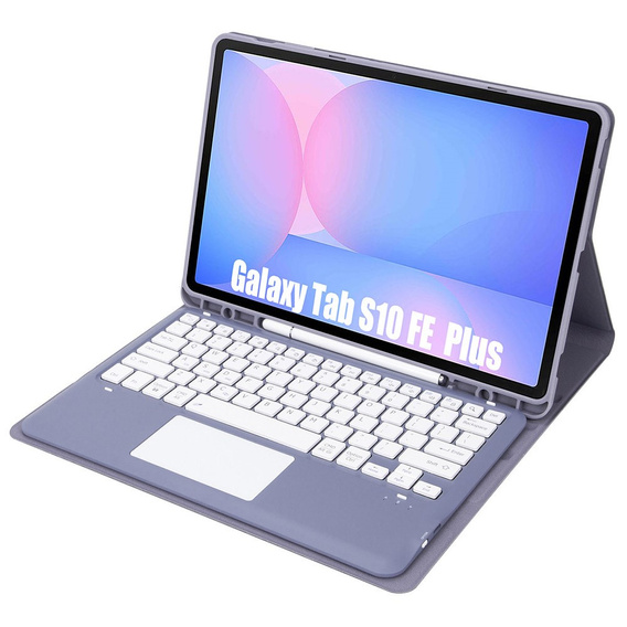 Futerał z klawiaturą bezprzewodową i touchpadem do tabletu Samsung Galaxy Tab S10 FE+ Plus X620/X626B - fioletowy