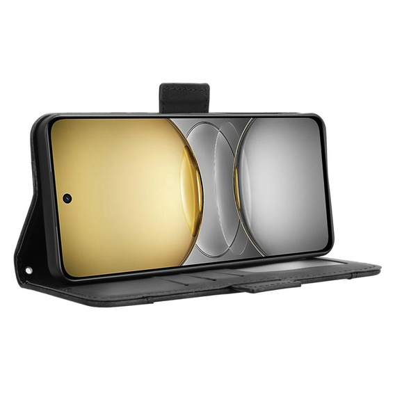 Etui z klapką do Realme 14X / Realme C75, Card Slot, czarne