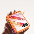 Etui do Motorola Razr 50 Ultra, Slim Leather, ze szkłem, pomarańczowe