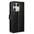 Etui z klapką do Motorola Edge 50 Ultra, Crazy Horse Wallet, czarne