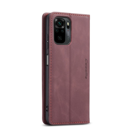 Etui CASEME do Xiaomi Redmi Note 10 / 10S, Leather Wallet Case, bordowe