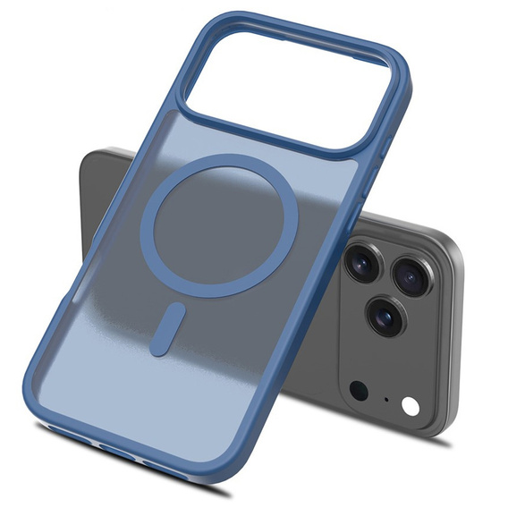 Etui Matt Case do iPhone 17 Pro Max, do MagSafe, półprzezroczyste niebieskie