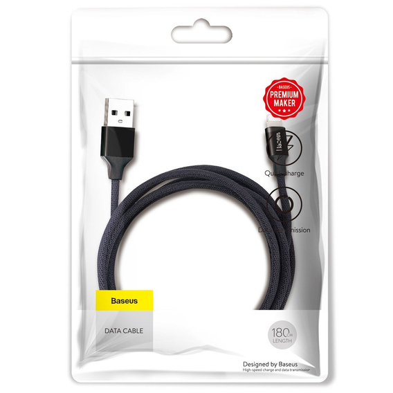 Baseus Yiven – kabel USB-A do Lightning 1,2 m 2A - czarny