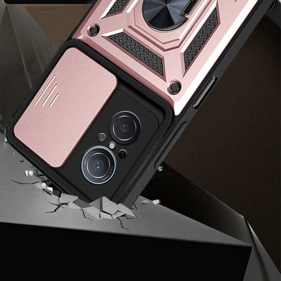Etui pancerne do Huawei Nova 9 SE, CamShield Slide, różowe rose gold