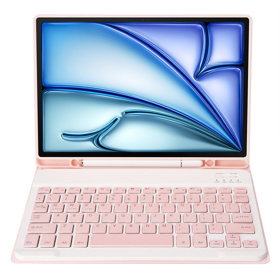 Etui z klawiaturą do iPad Air 11" 2025/2024 (7/6 gen.), Leather Pen Slot, różowe rose gold