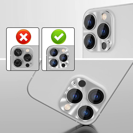Osłona na obiektyw ENKAY do iPhone 14 Pro / 14 Pro Max, Silver