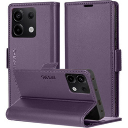 Etui do Xiaomi Redmi Note 13 5G, ERBORD Glossy Litchi, portfel z klapką, fioletowe