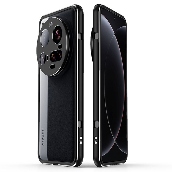 Etui do Xiaomi 15 Ultra, Armor Bumper, z osłoną obiektywu, czarne / srebrne