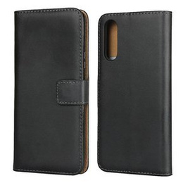 Etui z klapką do Sony Xperia 10 II, Case Genuine Leather, czarne