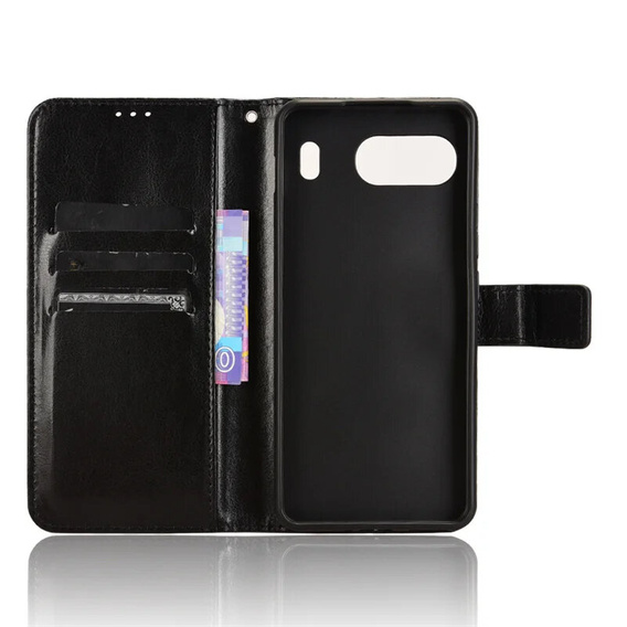 Etui z klapką do OnePlus Nord 4, Crazy Horse Wallet, czarne