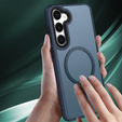 Etui do Samsung Galaxy S21 FE, do MagSafe, ERBORD Matt Case, granatowy + Szkło na ekran