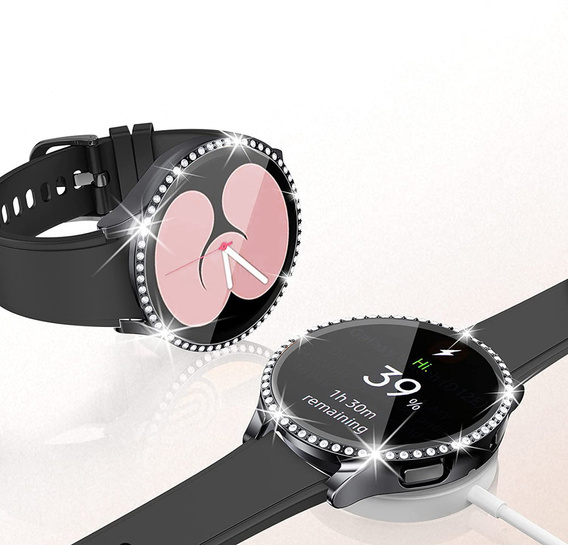2w1 Etui + Szkło Hartowane do Samsung Galaxy Watch 6 40mm, Czarne