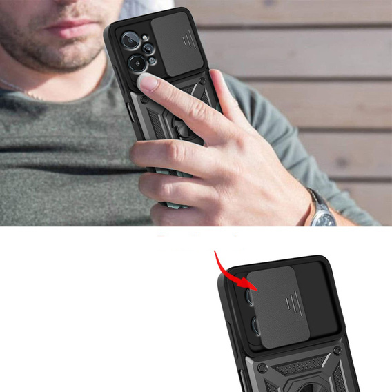 Etui pancerne do Realme C31, CamShield Slide, czarne