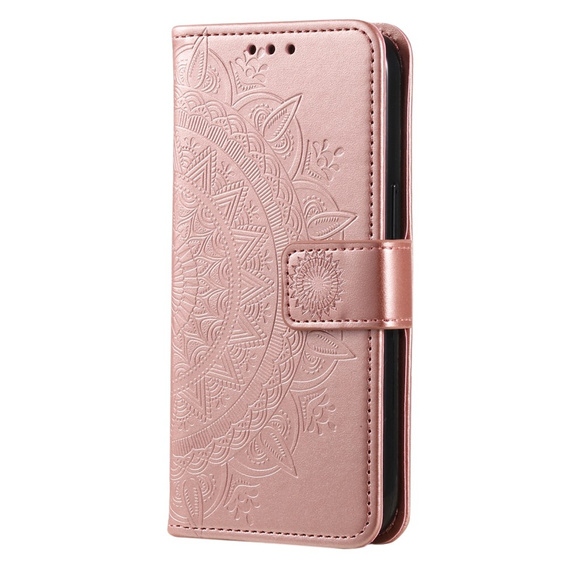 Etui z klapką do Oppo A17, Mandala, różowe rose gold