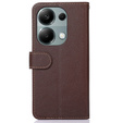 Etui z klapką do Xiaomi Redmi Note 13 Pro 4G / Xiaomi Redmi Note 14S / Xiaomi Poco M6 Pro 4G, KHAZNEH RFID, brązowe / niebieskie