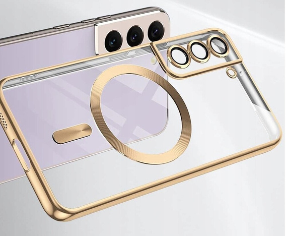 Etui do Samsung Galaxy S22, Electro MagSafe, złote + Szkło na ekran