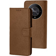 Etui z klapką do Honor Magic 6 Lite 5G, Split Leather, brązowe