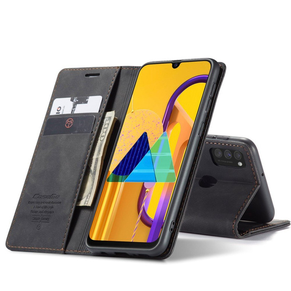 Etui CASEME do Samsung Galaxy M21, Leather Wallet Case, czarne