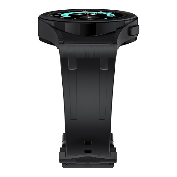 Pasek silikonowy do Samsung Galaxy Watch 4/5/6/7/FE 40/42/43/44/45/46/47mm, Czarny / czarna klamra