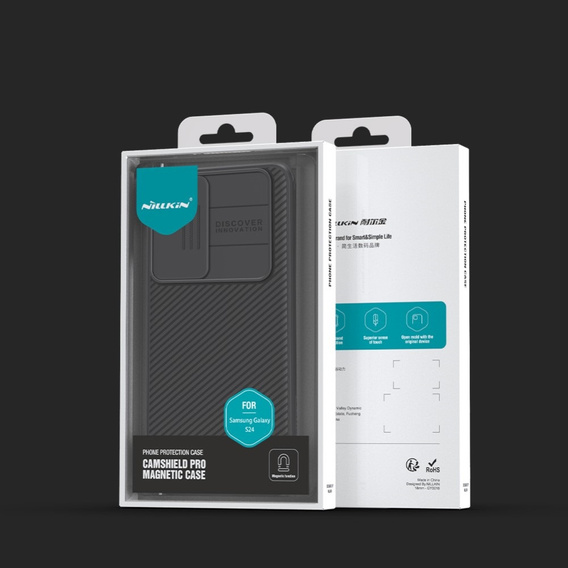 Etui do Samsung Galaxy S24, pancerne Nillkin, CamShield Pro, Czarne