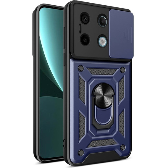 Etui pancerne do Xiaomi Redmi Note 13 Pro 5G, CamShield Slide, niebieskie