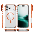 Etui pancerne do MagSafe bezbarwne z pomarańczowymi bokami do iPhone 17 Pro