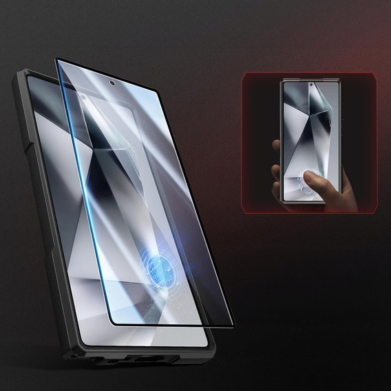 Etui do Samsung Galaxy S25 Ultra, Tongate MECH MagSafe Series, niebieskie + Szkło Hartowane 9H