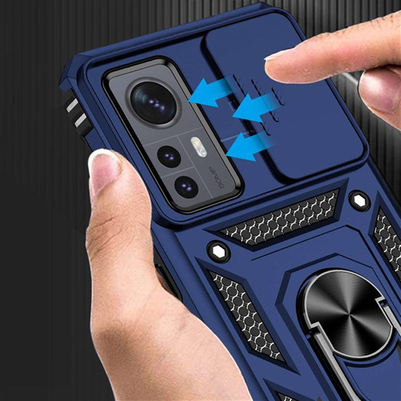 Etui pancerne do Xiaomi 12 / 12X, CamShield Slide, granatowe