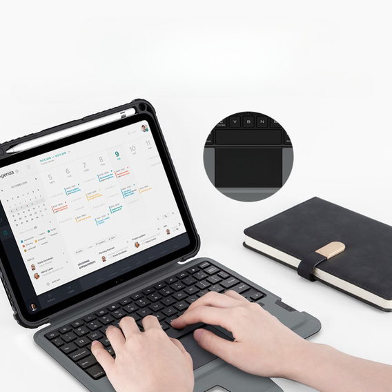 Etui z klawiaturą do iPad 11" 2025 A16 (11 gen.) / iPad 10.9" 2022 (10 gen.), NILLKIN Bumper Pen Slot, czarne
