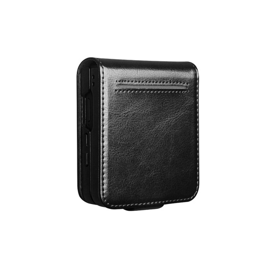 Skórzane etui portfelowe czarne do Samsung Galaxy Z Flip7