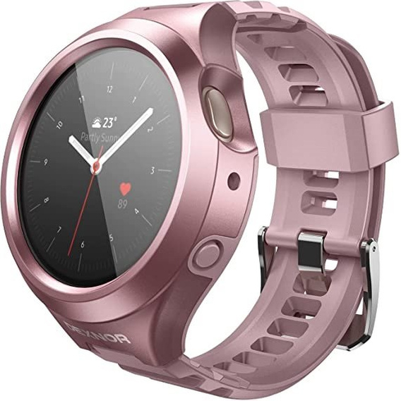 Pasek + Etui Dexnor do Samsung Galaxy Watch Active 2 44mm, z wbudowanym szkłem, różowy