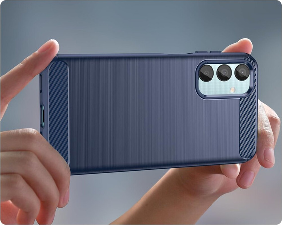 Etui do Samsung Galaxy M15 5G, Carbon, niebieskie