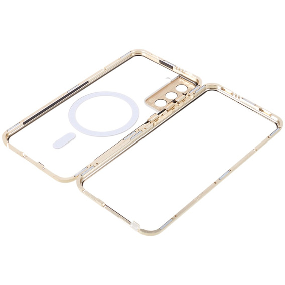 Etui Magnetic Dual Glass MagSafe do Samsung Galaxy S21, złote
