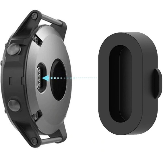 2x Zaślepka gniazda ładowania do zegarków Garmin, Czarna