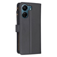 Etui z klapką do Xiaomi Redmi 13C / Poco C65, Wallet Zipper Pocket, czarne