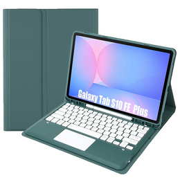 Futerał z klawiaturą bezprzewodową i touchpadem do tabletu Samsung Galaxy Tab S10 FE+ Plus X620/X626B - zielony