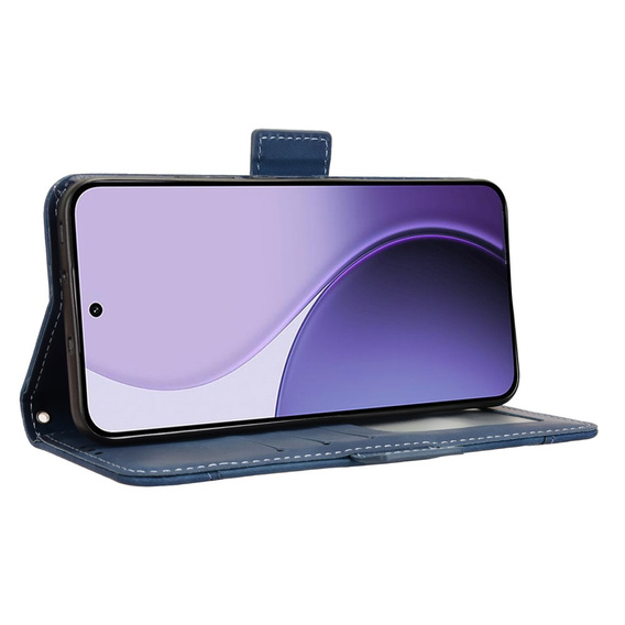 Etui z klapką do Oppo Reno 14, Card Slot, portfelowe, granatowe