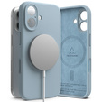 Etui Ringke do iPhone 16, Silicone MagSafe, niebieskie + Szkło Hartowane 9H