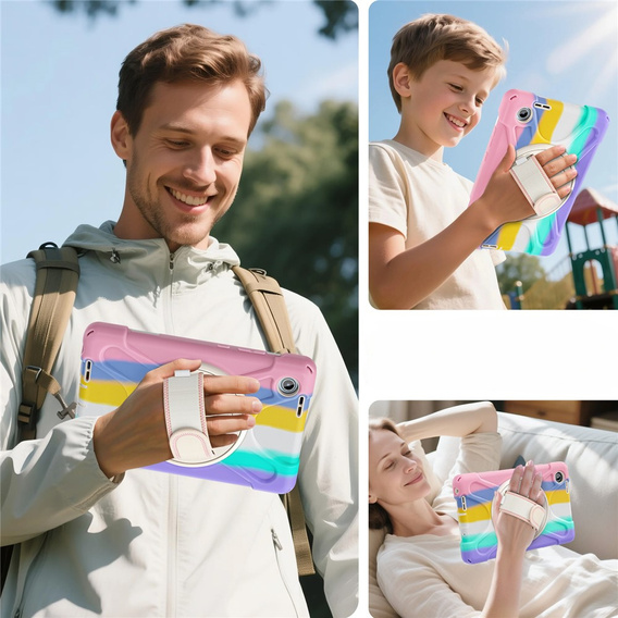 Pancerne etui z podstawką i paskiem na ramię do Lenovo Tab One