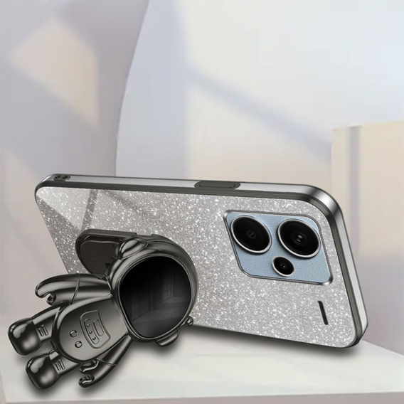 Etui do Xiaomi Redmi Note 13 Pro+, Glitter Astronaut, czarne