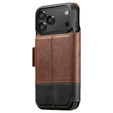 Etui z klapką 2w1 do iPhone 17 Pro Max, SUTENI, do MagSafe, brązowe