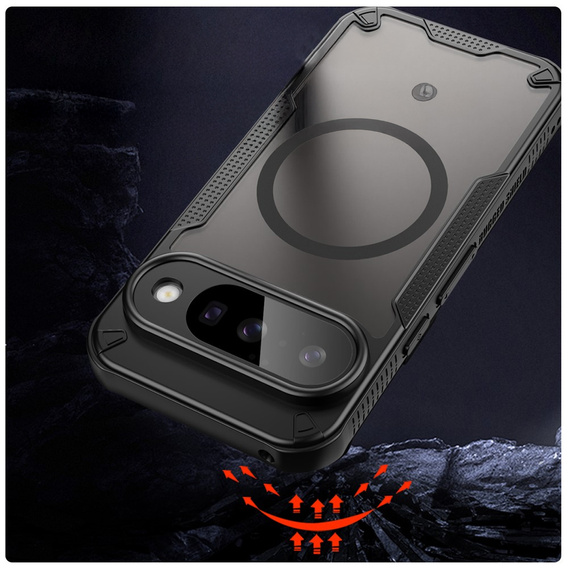 Etui pancerne do Google Pixel 10, do MagSafe, matowe, czarne