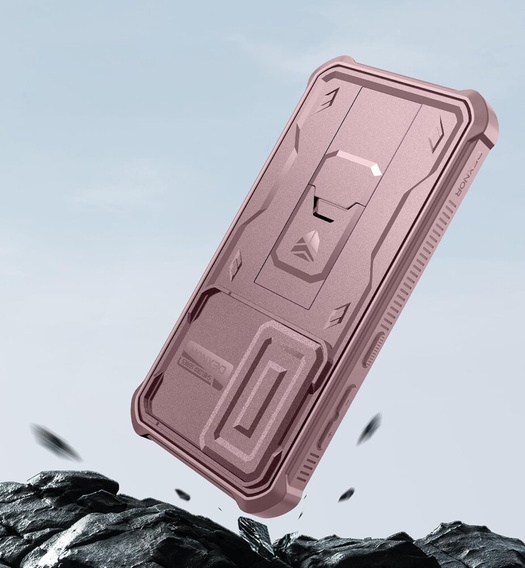 Etui pancerne do Samsung Galaxy S24, Dexnor Full Body (Two Frames), różowe
