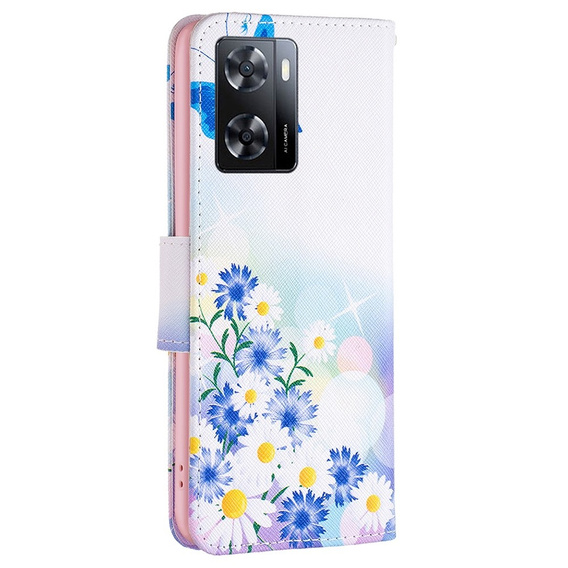 Etui z klapką do OPPO A57 / A57s, Wallet, Butterfly & Flowers białe