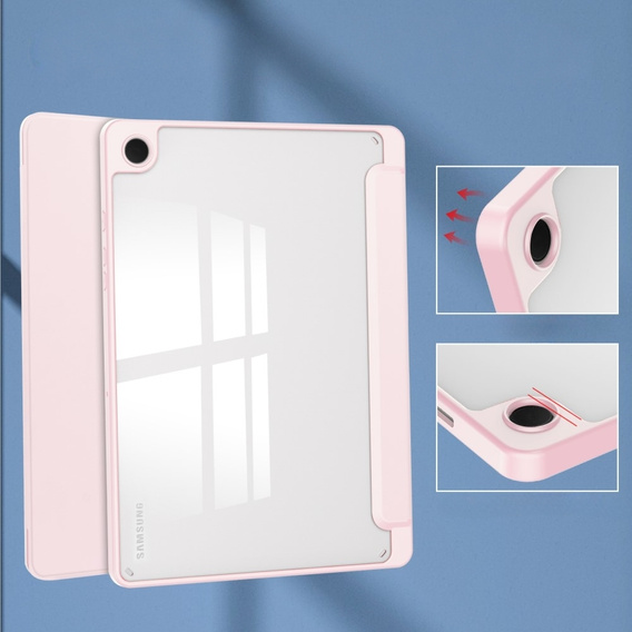 Etui do Samsung Galaxy Tab A9+, Smartcase Hybrid, z miejscem na rysik, różowe