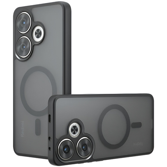 Etui do Xiaomi Redmi 13 4G, do MagSafe, ERBORD Matt Case, czarny + Szkło na ekran