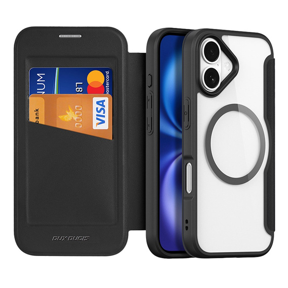 Etui Dux Ducis do iPhone 17, Skin X Pro,  z klapką, do MagSafe, czarne