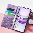 Etui z klapką do Realme 14X / Realme C75, Butterfly, fioletowe